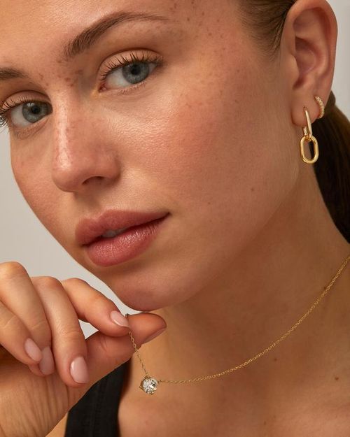 Minimalist 18K Gold Plated Round Cut Necklace (Perfect for Layering)