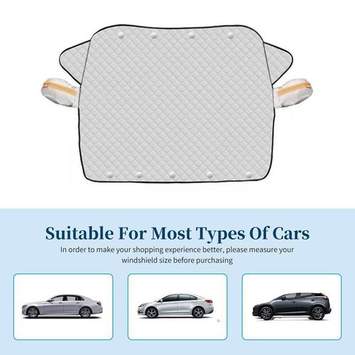 All-Season Magnetic Car Windshield Cover: 4-Layer UV-Heat Insulation, Dust-Proof & Reflective Strips, SUV Universal Fit for Extreme Climates