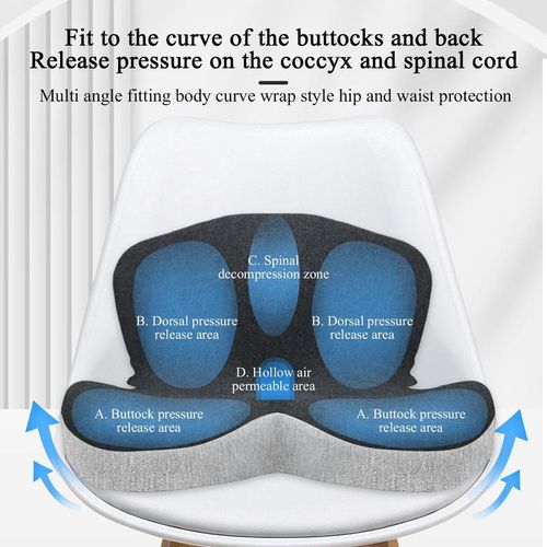 Orthopedic Memory Foam Lumbar & Coccyx Cushion - Posture Correcting Support