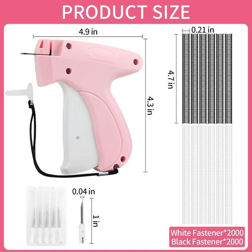 Fine Pinhole Clothing Tagging Gun Kit - 1000 Fasteners (Black-White) & Spare Needles - No Fabric Damage for Boutique & Crafts