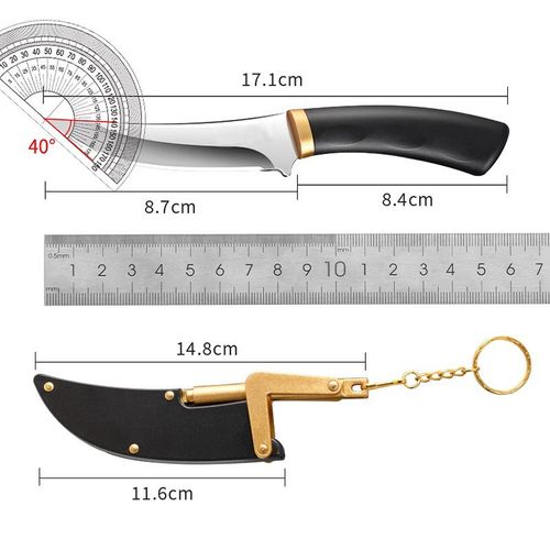 D2 Steel Mini Keychain Knife with Sheath – Sharp EDC Fixed Blade Pocket Knife Tactical Hunting Gift for Men