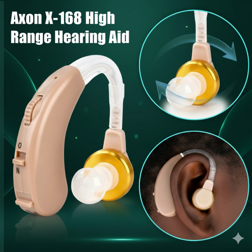 Axon X-168 High Range Hearing Aid: Adjustable Volume Control & Multiple Ear Plugs