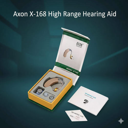 Axon X-168 High Range Hearing Aid: Adjustable Volume Control & Multiple Ear Plugs
