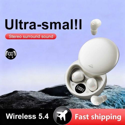 Mini Wireless Sleep-Friendly Headphones: ANC Noise Cancelling, Bluetooth 5.4, 60H Playtime, Invisible Comfort Earbuds for Side Sleepers & Commuting