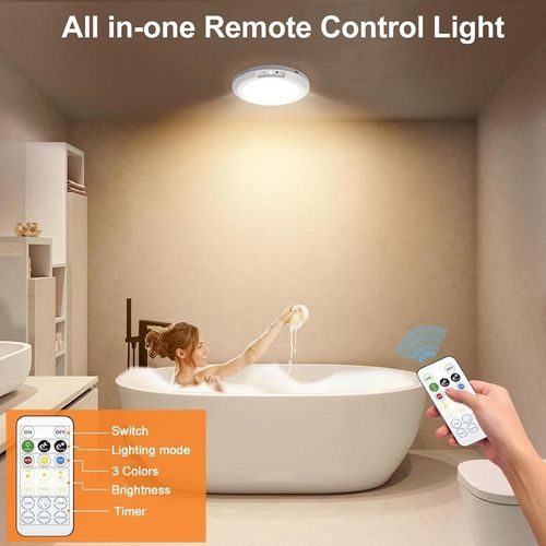 Rechargeable Motion Sensor Ceiling Light with Remote - Magnetic Wireless Ceiling Light Battery Powered for Closet Shower Stairs Shed Hallway Porch Patio ect