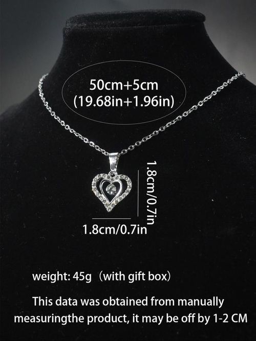 Shimmering Double Heart Necklace with 'Better Half' Message Card Gift Box