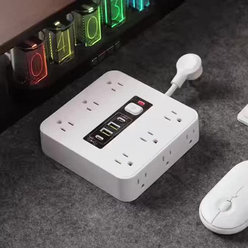12-Outlet Power Strip with USB & Type-C - Master Switch Office Extension Cord