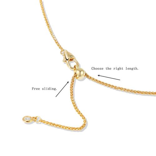 HELIROSE Sovereign Soul 14K Gold-Plated Snake Cross Necklace - Hypoallergenic & Adjustable Slide Chain