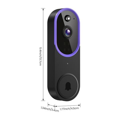 AI Smart Video Doorbell - 2-Way Noise-Canceling Audio, HD Night Vision & Weather-Resistant Security Camera with Cloud Storage