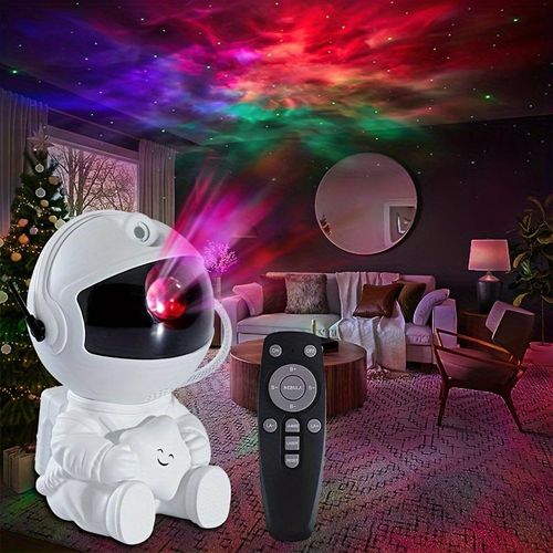 Astronaut Galaxy Star Projector with Remote Control - 180° Rotating Adjustable Nebula Night Light with Timer for Bedroom, Gaming Room & Gifts