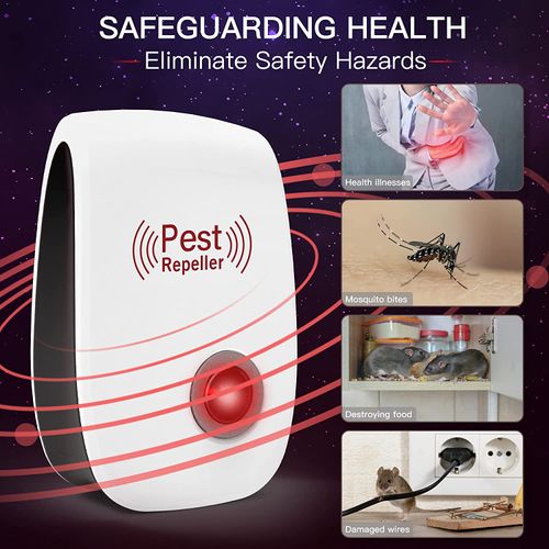 Ultrasonic Pest Repeller Plug-In – Electronic Mosquito, Rat & Cockroach Repellent for Home (80-120㎡ Coverage, Safe for Kids & Pets)