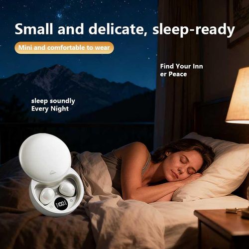 Mini Wireless Sleep-Friendly Headphones: ANC Noise Cancelling, Bluetooth 5.4, 60H Playtime, Invisible Comfort Earbuds for Side Sleepers & Commuting