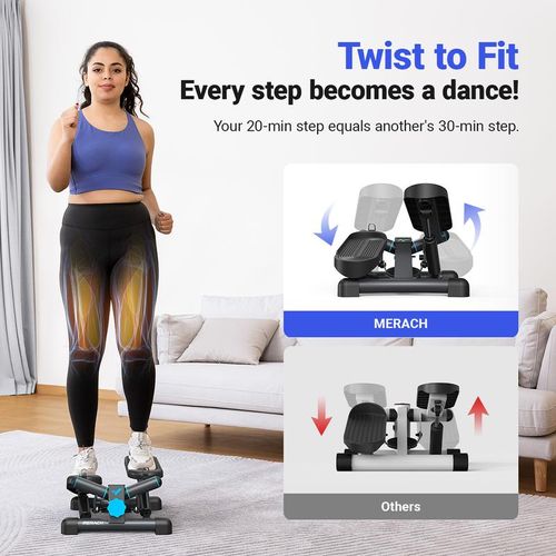 MERACH Adjustable Twist Stepper - Knee Protection Home Cardio Machine