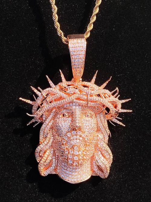 Jesus Design Pendant, Rhinestone Decorated Necklace Pendant for Men, Hip Hop Jewelry for Party, Daily Clothing Decor, Trendy All-match & Exquisite Jewelry for Gift