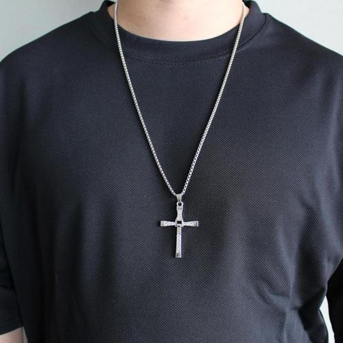 Dominic Toretto's Gold Cross Alloy Necklace ORSilver Cross Alloy Necklace from Fast and FuriousFAMlLY Cross Chain Vin Diesel YOU PICK!