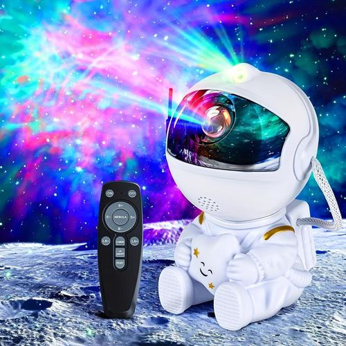 Astronaut Galaxy Star Projector with Remote Control - 180° Rotating Adjustable Nebula Night Light with Timer for Bedroom, Gaming Room & Gifts