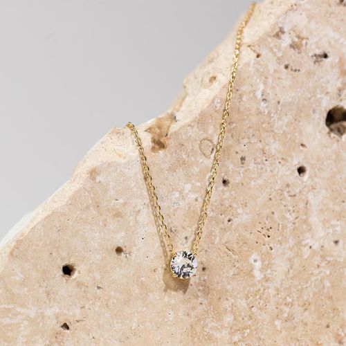 Minimalist 18K Gold Plated Round Cut Necklace (Perfect for Layering)