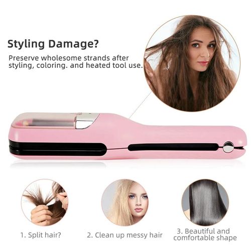 Pro-Series Cordless Split End Hair Trimmer: Automatic High-Speed Blade with Blue Light Therapy, Type-C Rechargeable, FCC & CE Certified Hair Care Tool