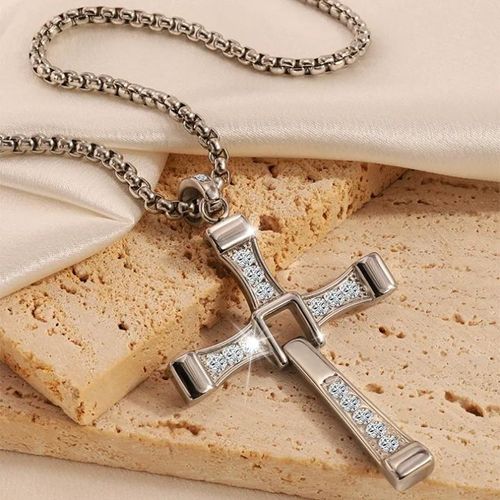 Dominic Toretto's Gold Cross Alloy Necklace ORSilver Cross Alloy Necklace from Fast and FuriousFAMlLY Cross Chain Vin Diesel YOU PICK!