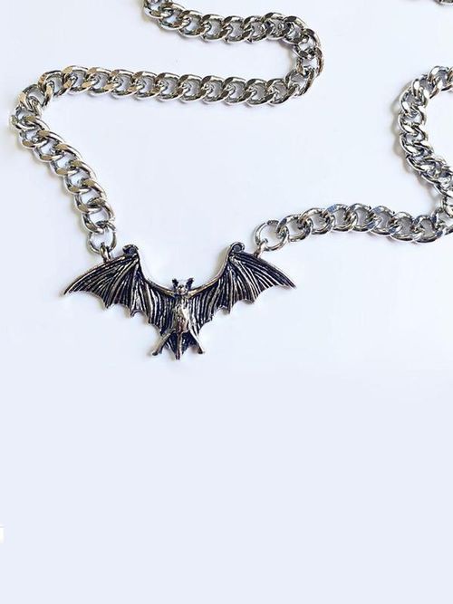 Vintage Bat Design Pendant Necklace, Gothic Style Creative Bat Pendant Necklace, Fashion Accessories for Men & Women, Perfect for Birthday Gift