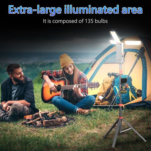 10000mAh Rechargeable Portable LED Work Light with Adjustable Stand – Indoor Outdoor Camping Garage Party Lighting Phone Charger Compatible