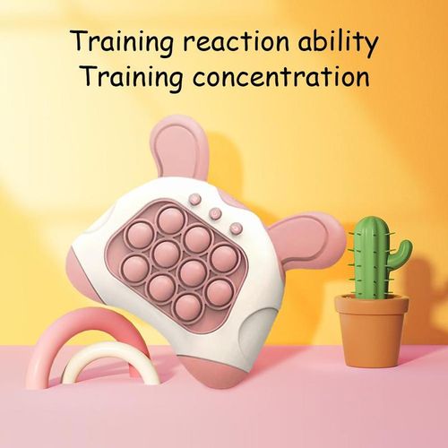 Electronic Rabbit Quick Push Game - Light Up Pop Fidget Toy for Kids | 4 Modes Sensory Handheld Console for Reaction & Memory Training | Screen-Free Travel Gift