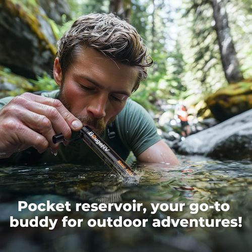 BougeRV Portable Water Filter Straw – 0.01 Micron, 1000 Gal-4000L, Camping & Survival Gear