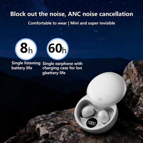 Mini Wireless Sleep-Friendly Headphones: ANC Noise Cancelling, Bluetooth 5.4, 60H Playtime, Invisible Comfort Earbuds for Side Sleepers & Commuting