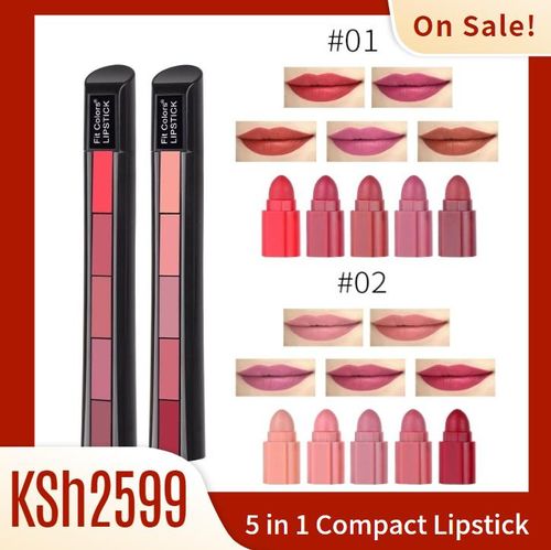 5 in 1 Compact Lipstick (2 Pcs-Pack)
