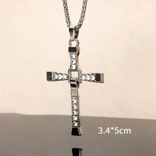 Dominic Toretto's Gold Cross Alloy Necklace ORSilver Cross Alloy Necklace from Fast and FuriousFAMlLY Cross Chain Vin Diesel YOU PICK!