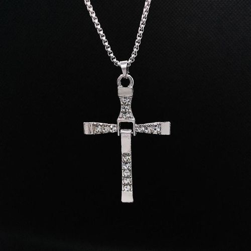 Dominic Toretto's Gold Cross Alloy Necklace ORSilver Cross Alloy Necklace from Fast and FuriousFAMlLY Cross Chain Vin Diesel YOU PICK!
