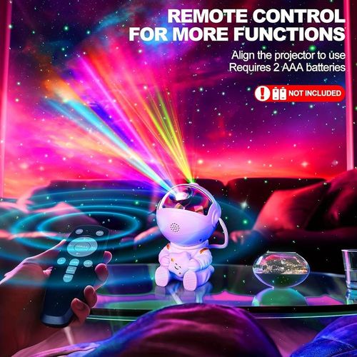 Astronaut Galaxy Star Projector with Remote Control - 180° Rotating Adjustable Nebula Night Light with Timer for Bedroom, Gaming Room & Gifts
