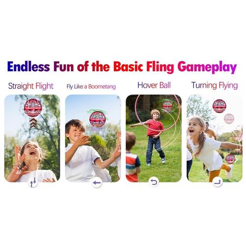 Hand Controlled Flying Ball Toy with LED Lights – Boomerang Function, Safe & Durable Sphere Drone