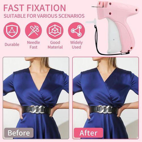 Fine Pinhole Clothing Tagging Gun Kit - 1000 Fasteners (Black-White) & Spare Needles - No Fabric Damage for Boutique & Crafts