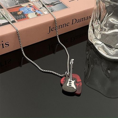 Rock Guitar Pick Necklace Perfect Gift for Guitarists & Music Fans