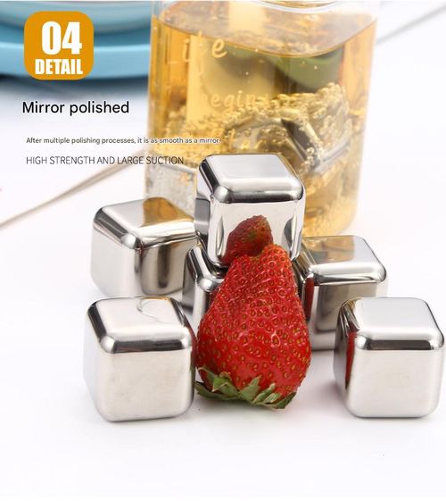 Reusable Stainless Steel Ice Cube & Pellet Set — Metal Chilling Spheres in a Storage Case
