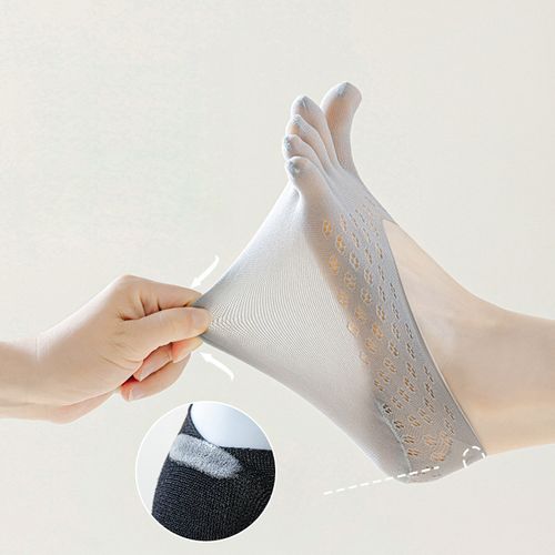 Antibacterial Velvet Five-Toe Boat Socks