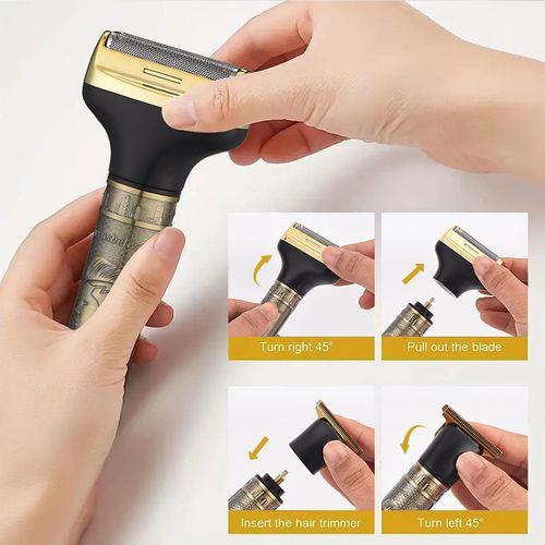 3-in-1 Rechargeable Grooming Kit: Multifunctional Shaver, Nose Hair Trimmer, and Beard Razor — Efficient and Silent Operation