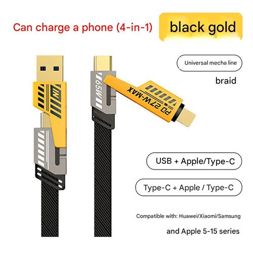 120W fast charging adapter with multiple ports (dual Type-C + dual USB) + 4-in-1 Mecha Line kit