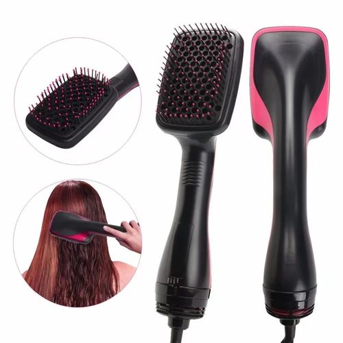 2-in-1 Square Hot Air Brush: Dual-Use Wet & Dry Straightener, Multifunctional Curling Comb & Hair Dryer