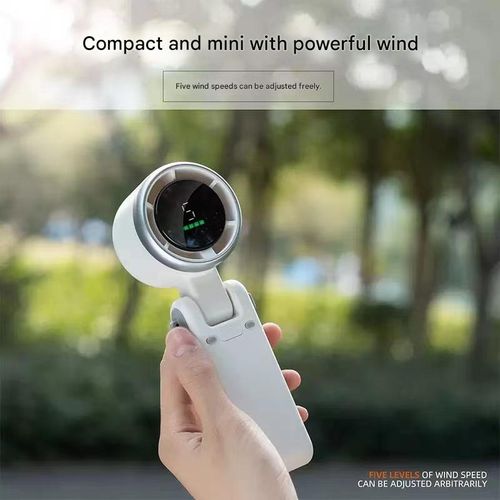 New High-Speed ​​Handheld Mini Fan — Portable USB-Rechargeable, Foldable, and Neck-Hanging Turbine Fan