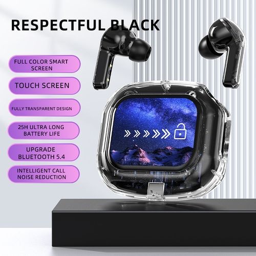 Bluetooth Headphones with Color Screen, Digital Display, and Long Battery Life