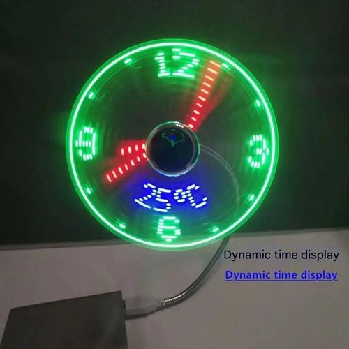 USB Fan with Time and Temperature Display