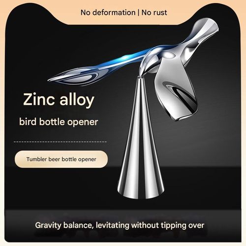 Tumbler Balancing Bird: Creative Metal Ornament & Bird-Shaped Beer Bottle Opener