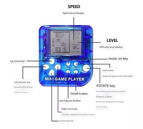 Handheld Tetris Game Console — Stress-Relief Toy, Creative Mini Charm & Keychain