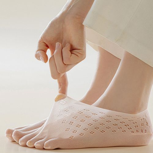 Antibacterial Velvet Five-Toe Boat Socks