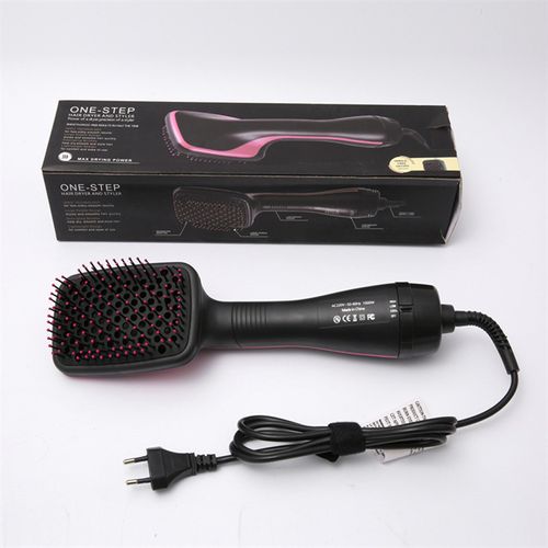 2-in-1 Square Hot Air Brush: Dual-Use Wet & Dry Straightener, Multifunctional Curling Comb & Hair Dryer