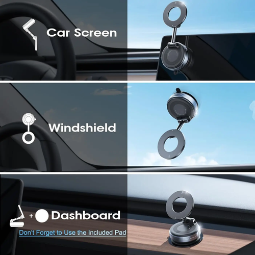Magnetic Suction Cup Phone Holder, 360° Adjustable Foldable Magnetic Phone Stand for All Smartphones, Pocket-Sized Car Phone Holder, Car Phone Mount, Universal Smartphone Holder, Cell Phone Holders