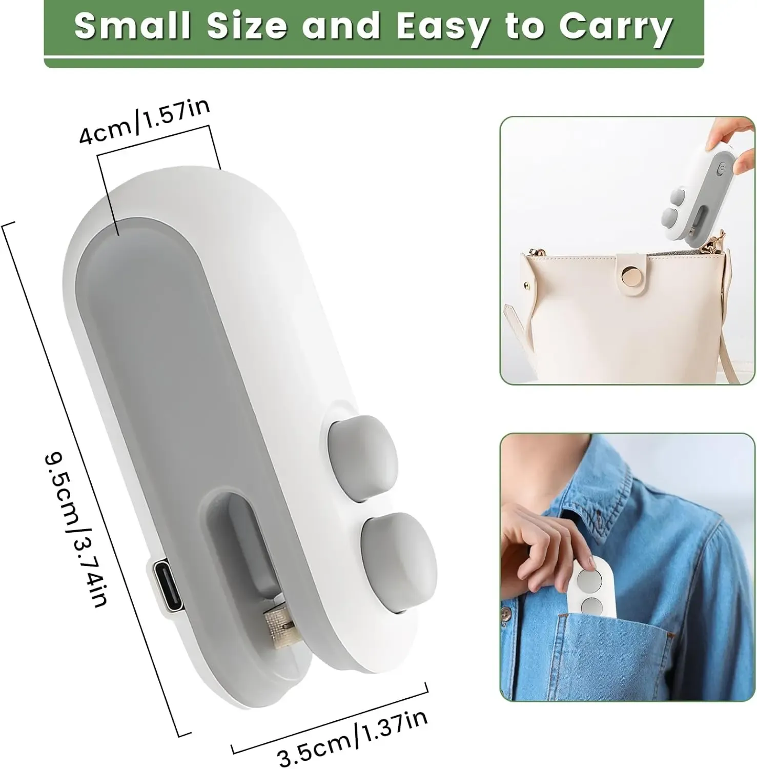 Mini Bag Sealer,2 in 1 Mini Bag Sealer and Cutter,Rechargeable Chip Bag Sealer,Sealer Machine,Bag Sealer for Snack,Sealing Machine for Plastic Bags Snack Bags