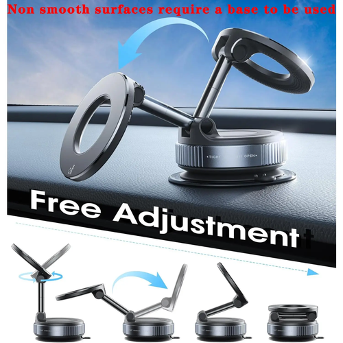 Magnetic Suction Cup Phone Holder, 360° Adjustable Foldable Magnetic Phone Stand for All Smartphones, Pocket-Sized Car Phone Holder, Car Phone Mount, Universal Smartphone Holder, Cell Phone Holders